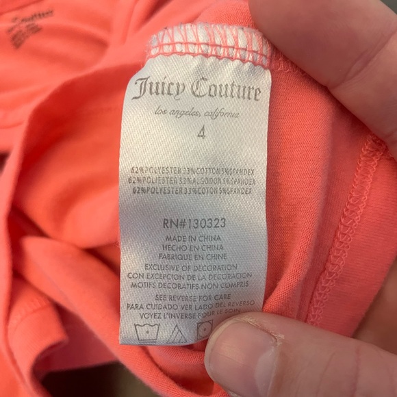 Juicy Couture Toddler Girl Size 4 Coral Summer Outfit Set - Picture 4 of 11